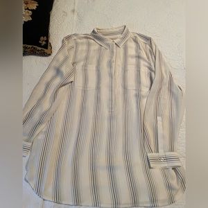 LOFT cream striped tunic top LP